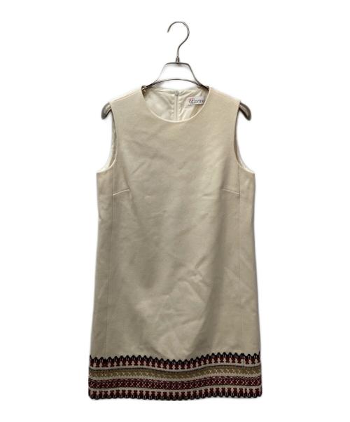 RED VALENTINO（レッドヴァレンティノ）RED VALENTINO (レッドヴァレンティノ) ウールノースリーブワンピース ベージュ サイズ:38の古着・服飾アイテム