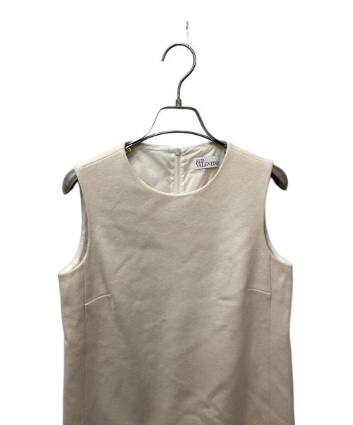RED VALENTINO（レッドヴァレンティノ）RED VALENTINO (レッドヴァレンティノ) ウールノースリーブワンピース ベージュ サイズ:38の古着・服飾アイテム