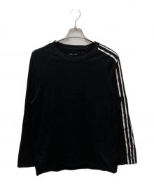 Y-3（ワイスリー）の古着「Y-3 RAW EDGE 3 STRIPES LONG SLEEVE TEE」｜ブラック