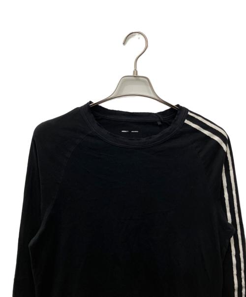 Y-3（ワイスリー）Y-3 (ワイスリー) Y-3 RAW EDGE 3 STRIPES LONG SLEEVE TEE ブラック サイズ:2XSの古着・服飾アイテム