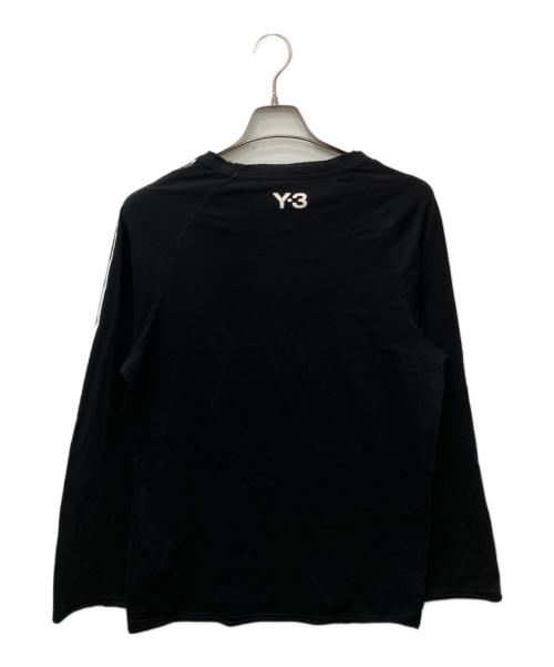 Y-3（ワイスリー）Y-3 (ワイスリー) Y-3 RAW EDGE 3 STRIPES LONG SLEEVE TEE ブラック サイズ:2XSの古着・服飾アイテム