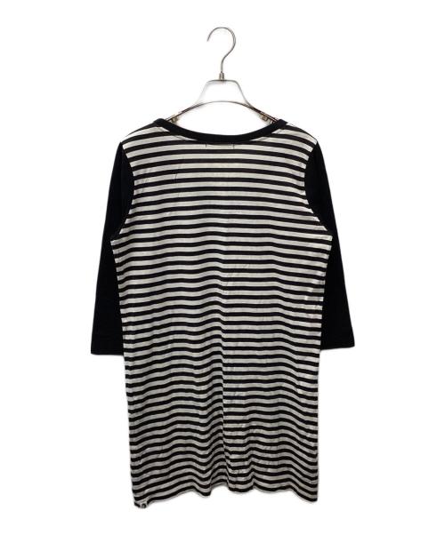 Hysteric Glamour（ヒステリックグラマー）Hysteric Glamour (ヒステリックグラマー) New York Dolls print border long T-shirt ホワイト×ブラック サイズ:Freeの古着・服飾アイテム