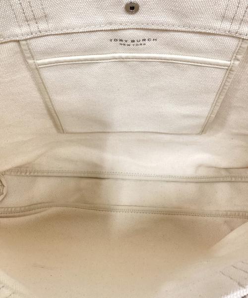 TORY BURCH（トリーバーチ）TORY BURCH (トリーバーチ) キャンバストートバッグ アイボリーの古着・服飾アイテム