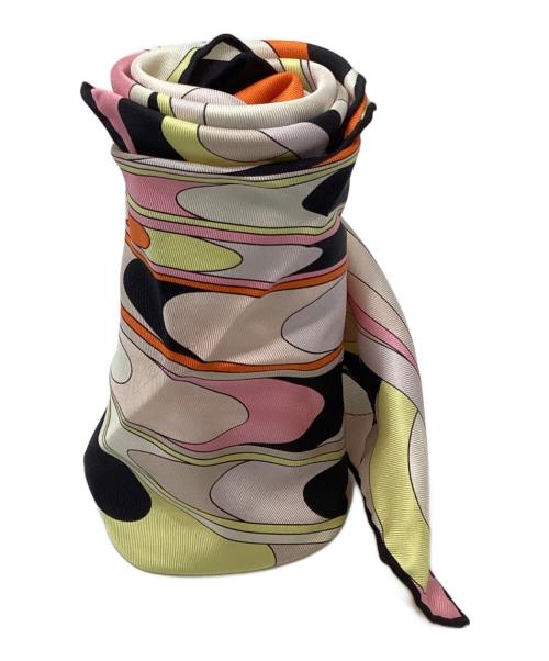 Emilio Pucci（エミリオ プッチ）Emilio Pucci (エミリオ プッチ) 総柄シルクスカーフ ライトピンクの古着・服飾アイテム