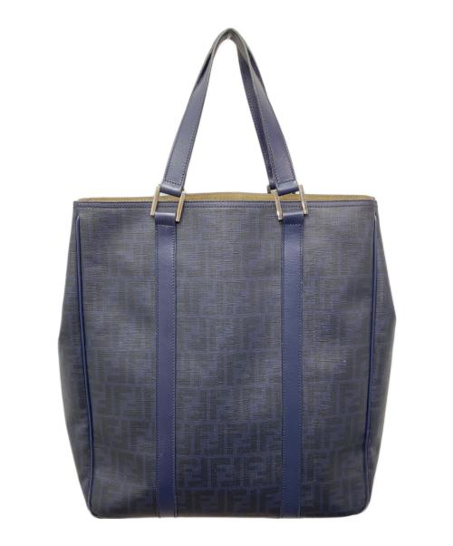 FENDI（フェンディ）FENDI (フェンディ) ズッカ柄トートバッグ ネイビーの古着・服飾アイテム