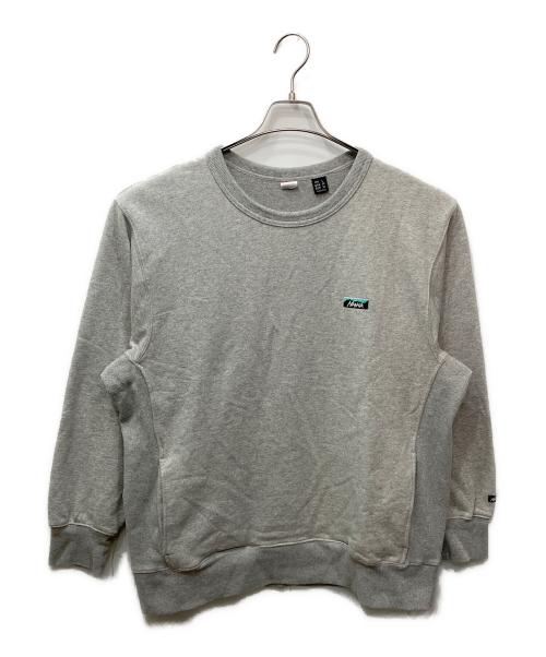 NANGA（ナンガ）NANGA (ナンガ) ECO HYBRID MINI BOX LOGO EMBROIDERY SWEATSHIRT グレー サイズ:Lの古着・服飾アイテム