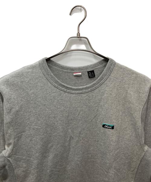NANGA（ナンガ）NANGA (ナンガ) ECO HYBRID MINI BOX LOGO EMBROIDERY SWEATSHIRT グレー サイズ:Lの古着・服飾アイテム