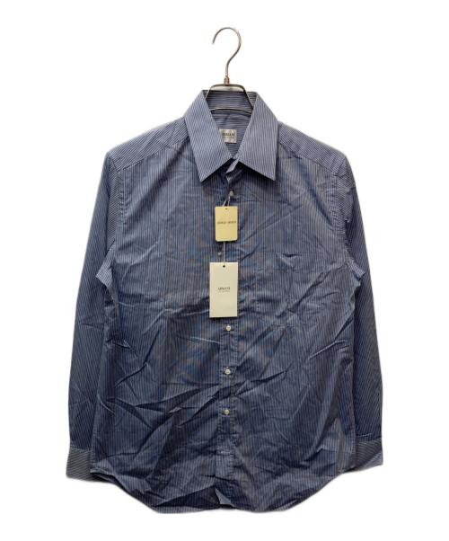 ARMANI COLLEZIONI（アルマーニ コレツィオーニ）ARMANI COLLEZIONI (アルマーニ コレツィオーニ) ストライプドレスシャツ ブルー サイズ:38/15の古着・服飾アイテム
