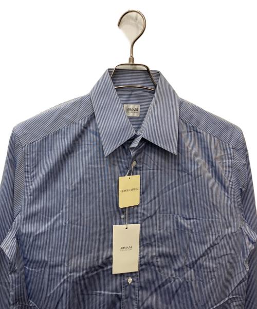 ARMANI COLLEZIONI（アルマーニ コレツィオーニ）ARMANI COLLEZIONI (アルマーニ コレツィオーニ) ストライプドレスシャツ ブルー サイズ:38/15の古着・服飾アイテム