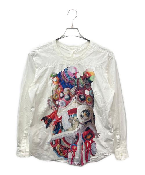 COMME des GARCONS HOMME PLUS（コムデギャルソンオムプリュス）COMME des GARCONS HOMME PLUS (コムデギャルソンオムプリュス) バックボタンプリントシャツ ホワイト サイズ:Sの古着・服飾アイテム