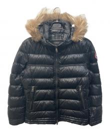 BURBERRY BLACK LABEL（バーバリーブラックレーベル）の古着「袖ワッペンダウンジャケット」｜ブラック