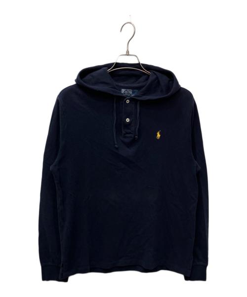 POLO RALPH LAUREN（ポロ・ラルフローレン）POLO RALPH LAUREN (ポロ・ラルフローレン) フーディーポロシャツ ネイビー サイズ:Lの古着・服飾アイテム