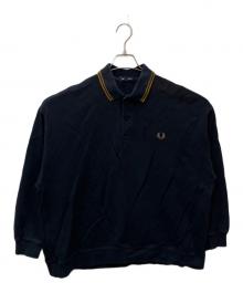 FRED PERRY（フレッドペリー）の古着「ピケロングスリーブポロシャツ」｜ネイビー