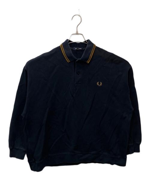 FRED PERRY（フレッドペリー）FRED PERRY (フレッドペリー) ピケロングスリーブポロシャツ ネイビー サイズ:Lの古着・服飾アイテム