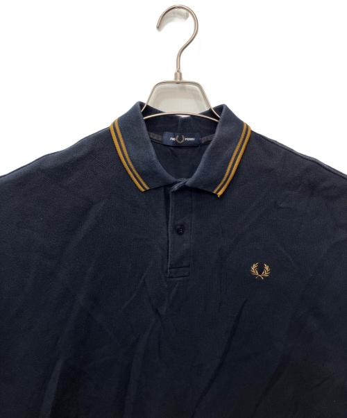 FRED PERRY（フレッドペリー）FRED PERRY (フレッドペリー) ピケロングスリーブポロシャツ ネイビー サイズ:Lの古着・服飾アイテム