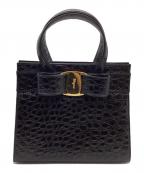Salvatore Ferragamoサルヴァトーレ フェラガモ）の古着「ヴァラリボンハンドバッグ」｜ブラック