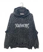 A BATHING APEアベイシングエイプ）の古着「Studded Logo Relaxed Fit Pullover Hoodie/スタッズロゴリラックスフィットプルオーバーフーディー」｜ブラック