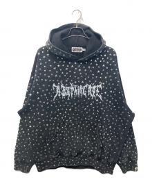 A BATHING APE（アベイシングエイプ）の古着「Studded Logo Relaxed Fit Pullover Hoodie/スタッズロゴリラックスフィットプルオーバーフーディー」｜ブラック