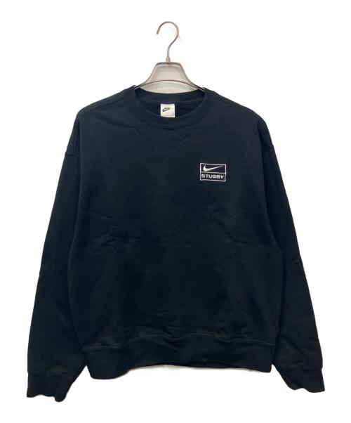 stussy（ステューシー）stussy (ステューシー) NIKE (ナイキ) Wash Crew Fleece　(ウォッシュクルーフリース) ブラック サイズ:Sの古着・服飾アイテム