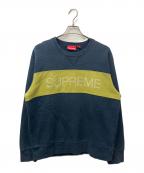 SUPREMEシュプリーム）の古着「zig zag stitch panel crewneck　(ジグザグ　スティッチパネルクルーネック)」｜ネイビー