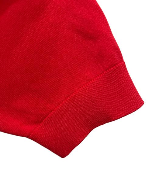 CABAN（キャバン）CABaN (キャバン) ファインポリエステルハーフスリーブポケットカーディガン レッド サイズ:Sの古着・服飾アイテム