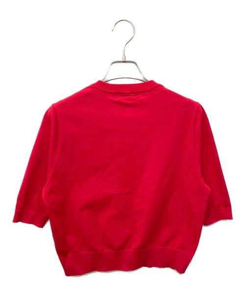 CABAN（キャバン）CABaN (キャバン) ファインポリエステルハーフスリーブポケットカーディガン レッド サイズ:Sの古着・服飾アイテム