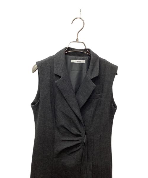 Snidel（スナイデル）Snidel (スナイデル) サイドプリーツテーラードワンピース グレー サイズ:1の古着・服飾アイテム