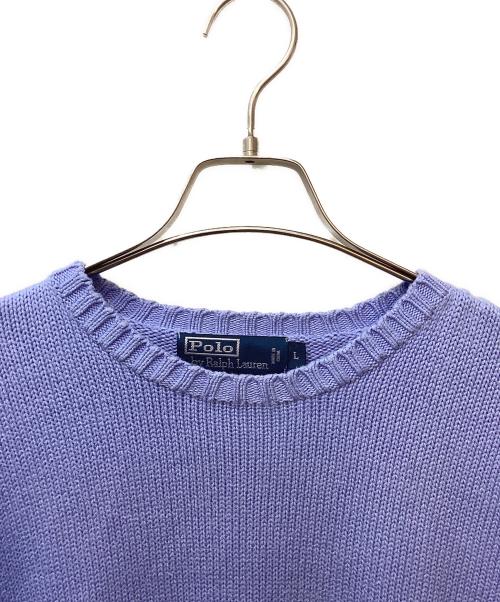 POLO RALPH LAUREN（ポロ・ラルフローレン）POLO RALPH LAUREN (ポロ・ラルフローレン) ポニーコットンニット ブルー サイズ:Lの古着・服飾アイテム