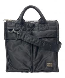 PORTER（ポーター）の古着「SQUARE TOTE BAG / 2wayスクエアトートバッグ」｜ブラック