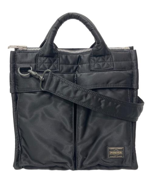 PORTER（ポーター）PORTER (ポーター) SQUARE TOTE BAG / 2wayスクエアトートバッグ ブラックの古着・服飾アイテム