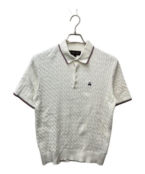 BROOKS BROTHERS（ブルックスブラザーズ）BROOKS BROTHERS (ブルックスブラザーズ) コットンケーブルGFロゴテニスポロセーター ホワイト サイズ:Sの古着・服飾アイテム