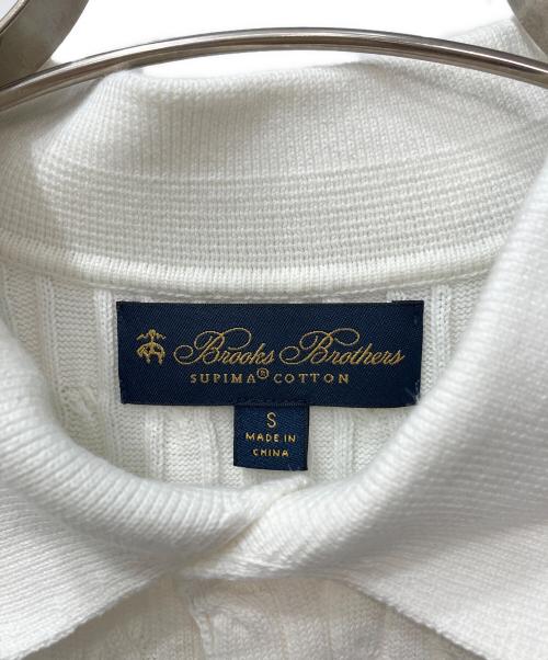 BROOKS BROTHERS（ブルックスブラザーズ）BROOKS BROTHERS (ブルックスブラザーズ) コットンケーブルGFロゴテニスポロセーター ホワイト サイズ:Sの古着・服飾アイテム