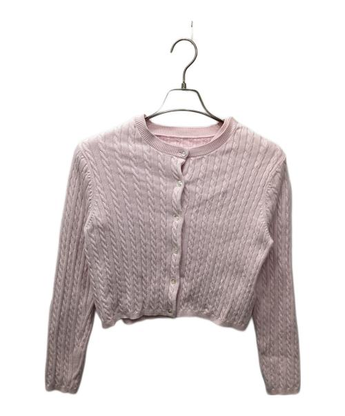 HER LIP TO（ハーリップトゥ）Her lip to (ハーリップトゥ) Essential Cable Knit Set / アンサンブルカーディガン ピンク サイズ:Mの古着・服飾アイテム