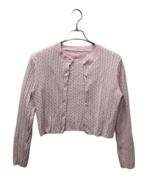 HER LIP TO（ハーリップトゥ）Her lip to (ハーリップトゥ) Essential Cable Knit Set / アンサンブルカーディガン ピンク サイズ:Mの古着・服飾アイテム