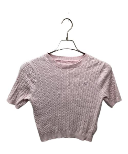 HER LIP TO（ハーリップトゥ）Her lip to (ハーリップトゥ) Essential Cable Knit Set / アンサンブルカーディガン ピンク サイズ:Mの古着・服飾アイテム