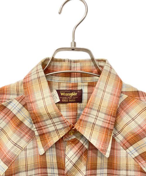 Wrangler（ラングラー）Wrangler (ラングラー) 70-80's チェックウエスタンシャツ ブラウン サイズ:Lの古着・服飾アイテム