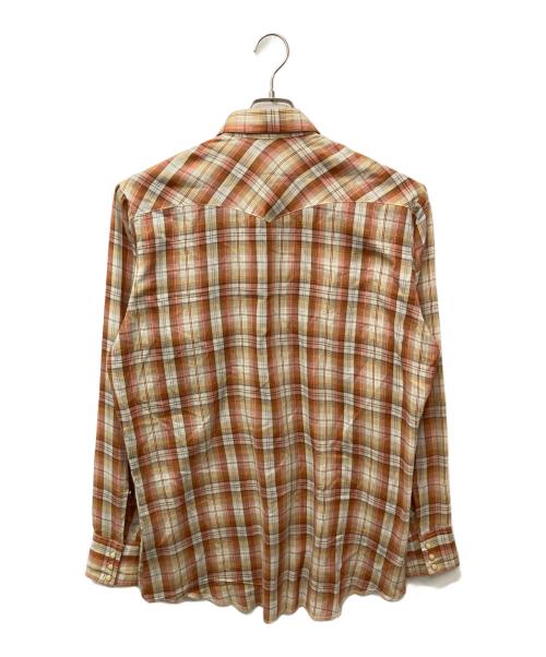 Wrangler（ラングラー）Wrangler (ラングラー) 70-80's チェックウエスタンシャツ ブラウン サイズ:Lの古着・服飾アイテム