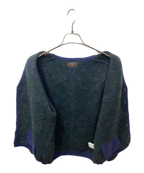 BEAMS PLUS（ビームスプラス）BEAMS PLUS (ビームスプラス) ボタニカルジャカードカーディガン パープル サイズ:Lの古着・服飾アイテム