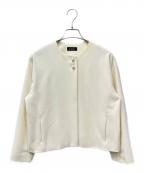 BARNEYS NEWYORKバーニーズ・ニューヨーク）の古着「パールボタンノーカラージャケット」｜アイボリー