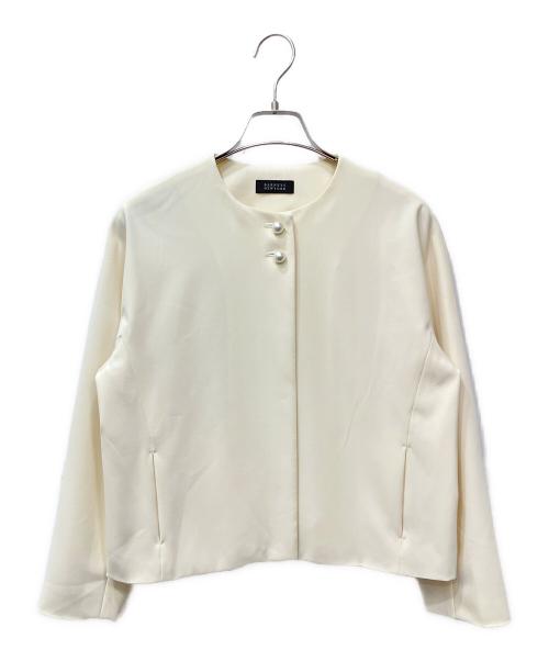 BARNEYS NEWYORK（バーニーズ・ニューヨーク）BARNEYS NEWYORK (バーニーズ・ニューヨーク) パールボタンノーカラージャケット アイボリー サイズ:36の古着・服飾アイテム