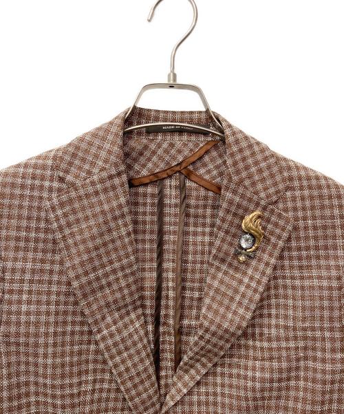 TAGLIATORE（タリアトーレ）TAGLIATORE (タリアトーレ) MONTECARLO シルク混テーラードジャケット ブラウン サイズ:44Rの古着・服飾アイテム