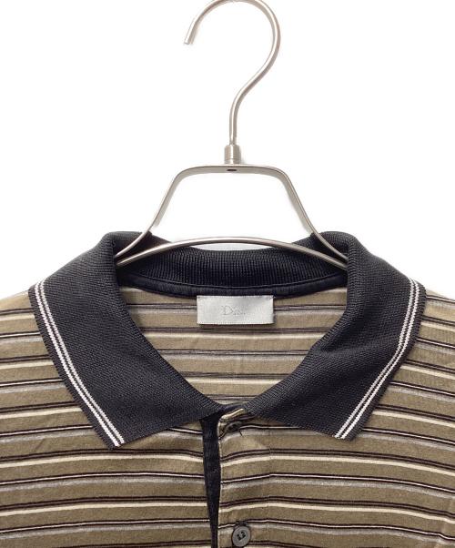 DIOR HOMME（ディオール オム）DIOR HOMME (ディオール オム) ギター刺繍ボーダーポロシャツ ブラウン サイズ:Sの古着・服飾アイテム