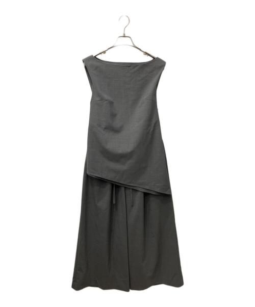 pasterip（パセリ）pasterip (パセリ) Asymmetry set up (アシンメトリーセットアップ)  グレー サイズ:FREEの古着・服飾アイテム