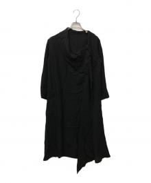 yohji yamamoto la vie en noir（ヨウジヤマモト ラヴィアン・ノアール）の古着「変形ドレープシルクワンピース」｜ブラック