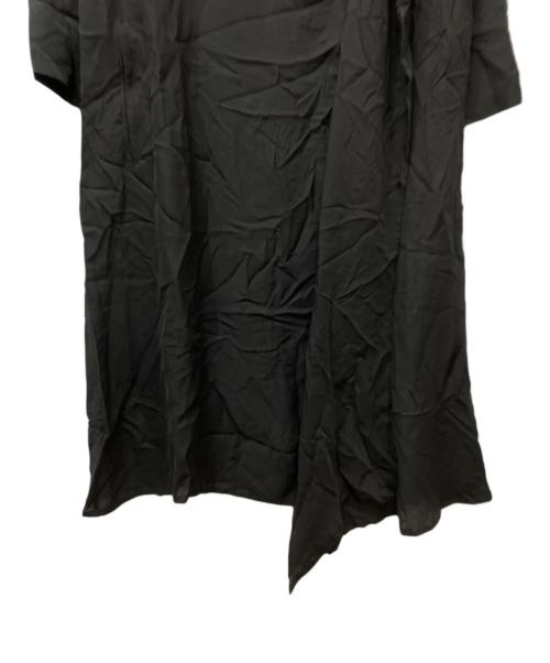 yohji yamamoto la vie en noir（ヨウジヤマモト ラヴィアン・ノアール）yohji yamamoto la vie en noir (ヨウジヤマモト ラヴィアン・ノアール) 変形ドレープシルクワンピース ブラック サイズ:1の古着・服飾アイテム