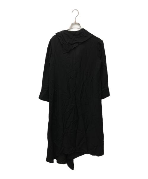 yohji yamamoto la vie en noir（ヨウジヤマモト ラヴィアン・ノアール）yohji yamamoto la vie en noir (ヨウジヤマモト ラヴィアン・ノアール) 変形ドレープシルクワンピース ブラック サイズ:1の古着・服飾アイテム