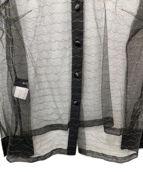 SINME（シンメ）SINME (シンメ) チュールモールシャツ ブラック サイズ:Mの古着・服飾アイテム
