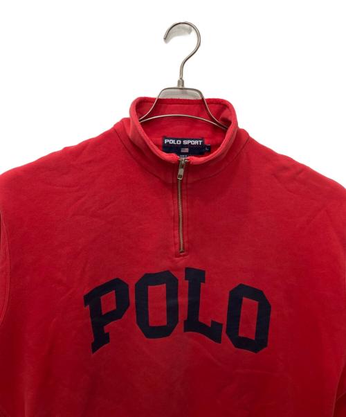 POLO SPORT（ポロスポーツ）POLO SPORT (ポロスポーツ) ハーフジップスウェット レッド サイズ:Lの古着・服飾アイテム