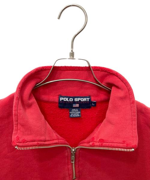 POLO SPORT（ポロスポーツ）POLO SPORT (ポロスポーツ) ハーフジップスウェット レッド サイズ:Lの古着・服飾アイテム