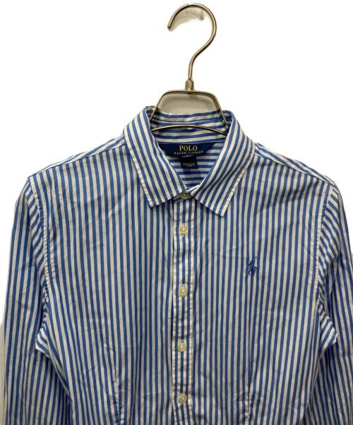 POLO RALPH LAUREN（ポロ・ラルフローレン）POLO RALPH LAUREN (ポロ・ラルフローレン) ストライプシャツワンピース ブルー サイズ:キッズ規格16の古着・服飾アイテム
